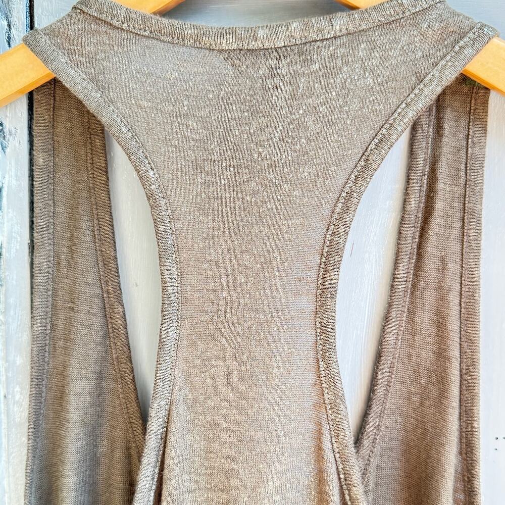 7 For All Mankind Metallic Linen Racerback Tank - Picture 7 of 12
